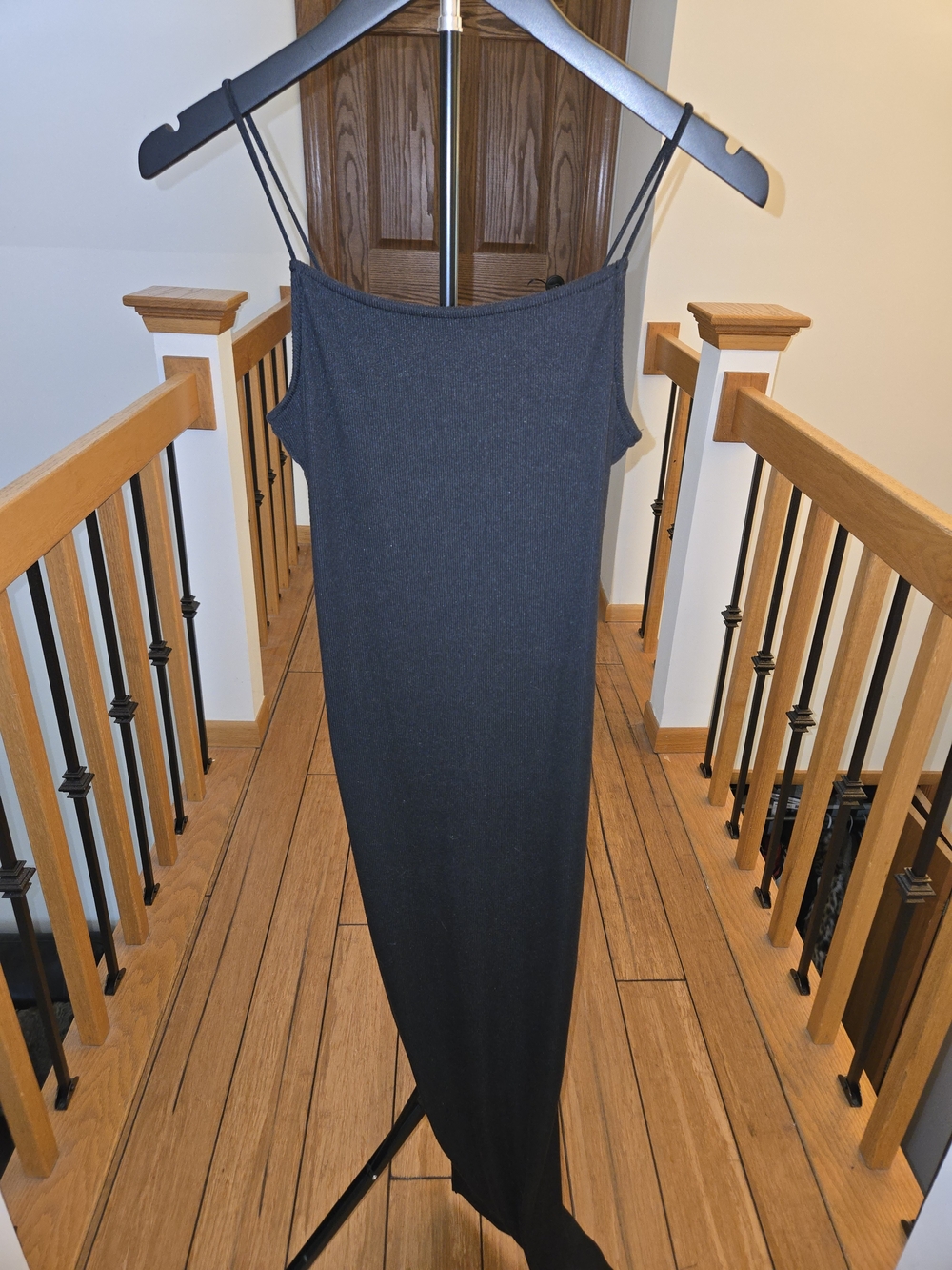Black Slip Maxi Dress with Spaghetti Straps